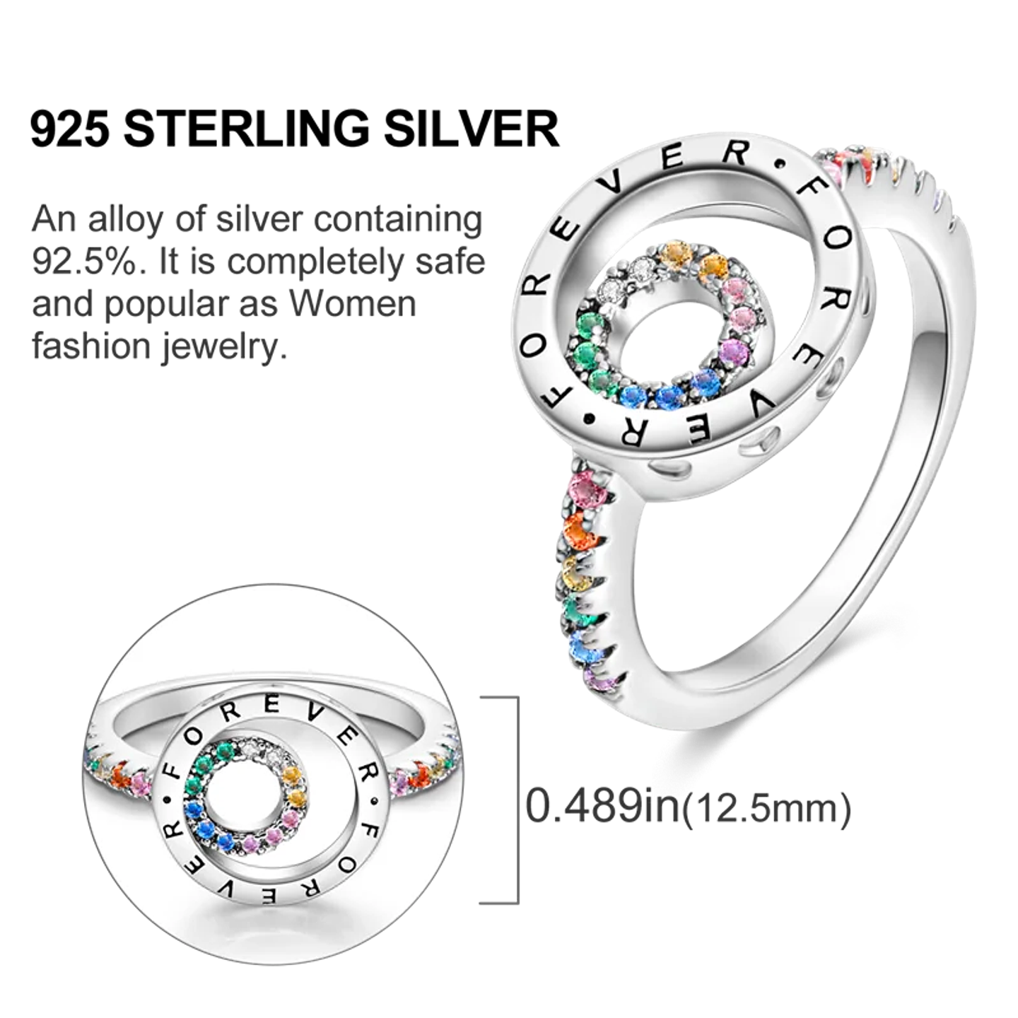 2025 925 Sterling Silver Rings Original Design Blue  43