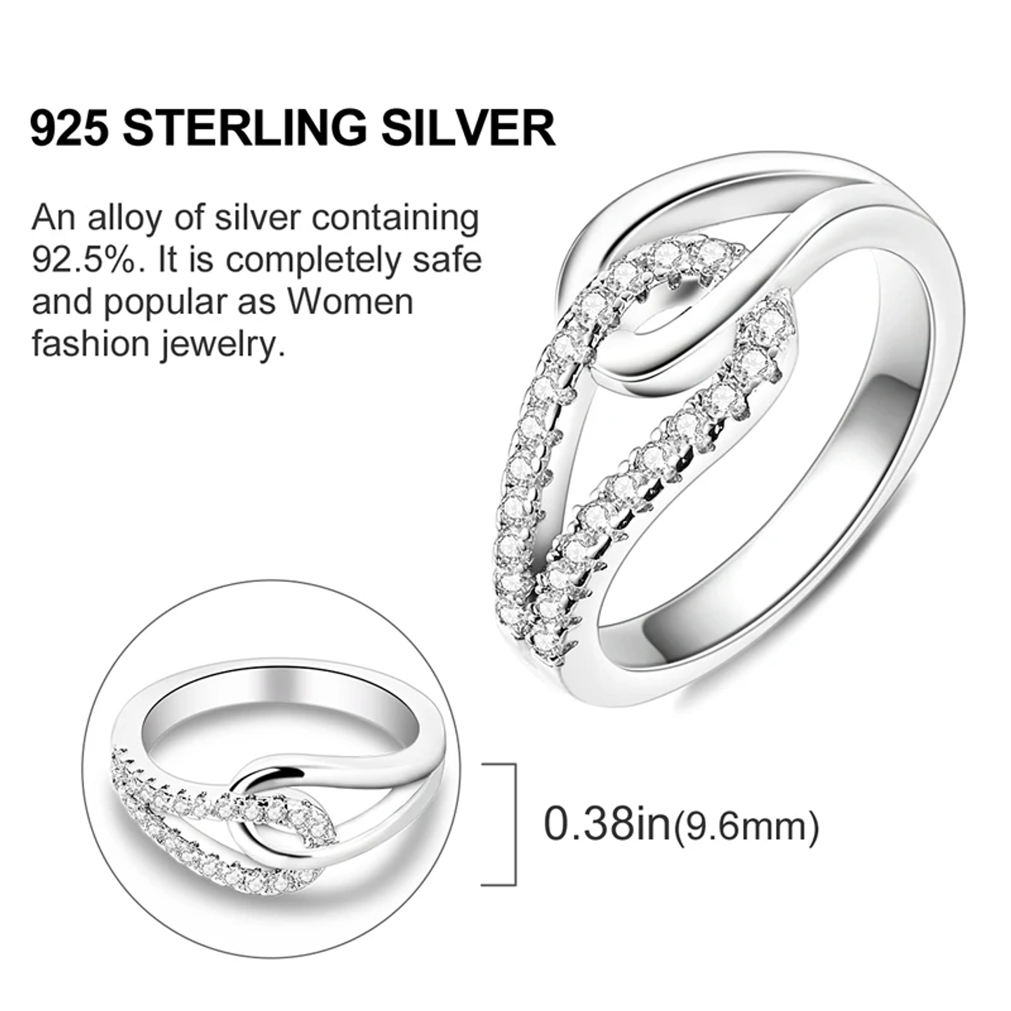 2025 925 Sterling Silver Rings Original Design Blue  44