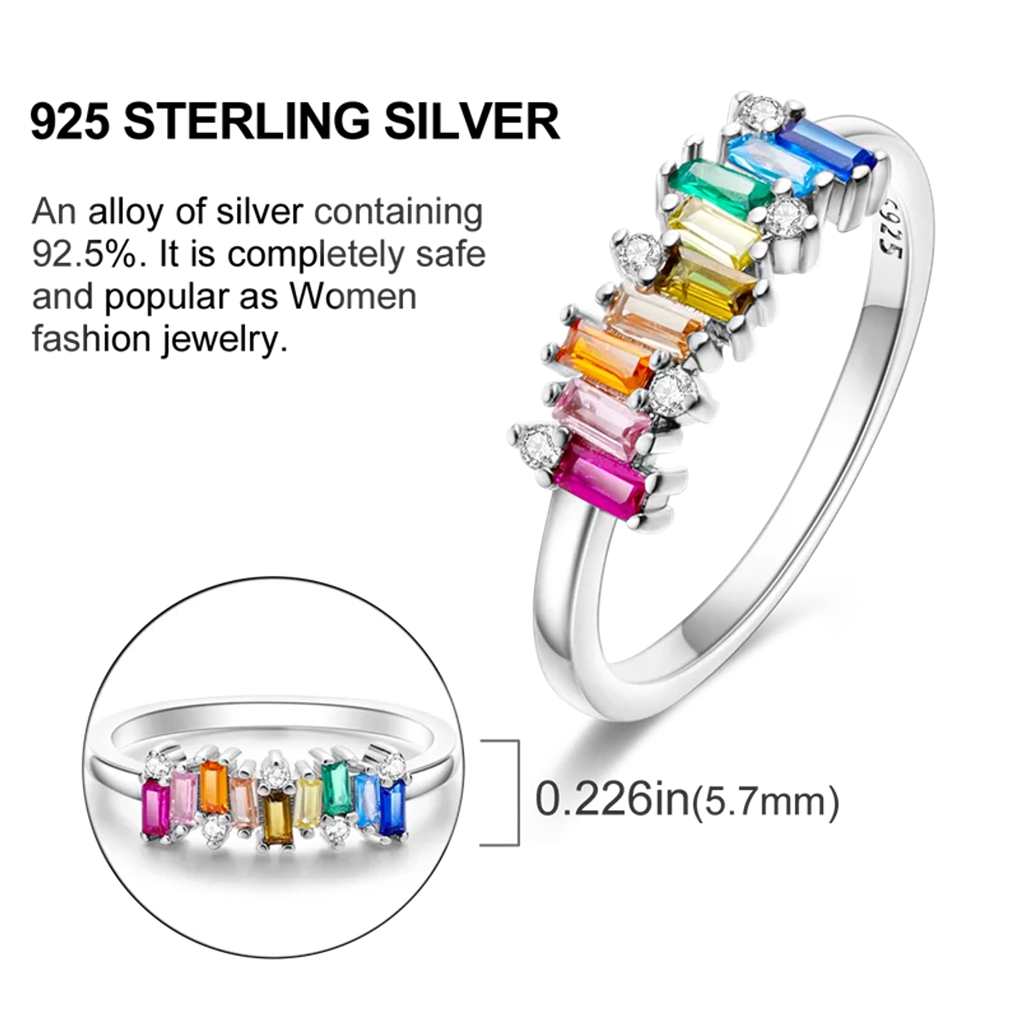 2025 925 Sterling Silver Rings Original Design Blue  45