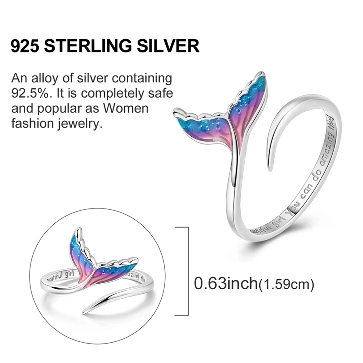 2025 925 Sterling Silver Rings Original Design Blue  51