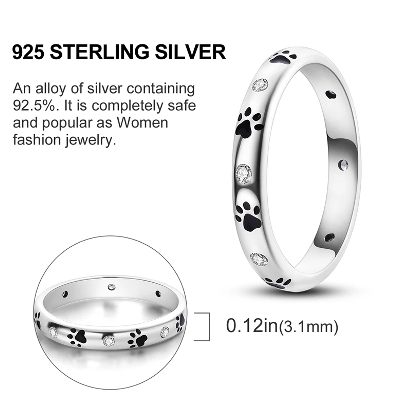 2025 925 Sterling Silver Rings Original Design Blue  53