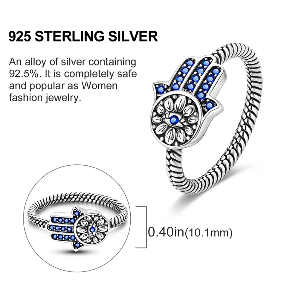 2025 925 Sterling Silver Rings Original Design Blue  55