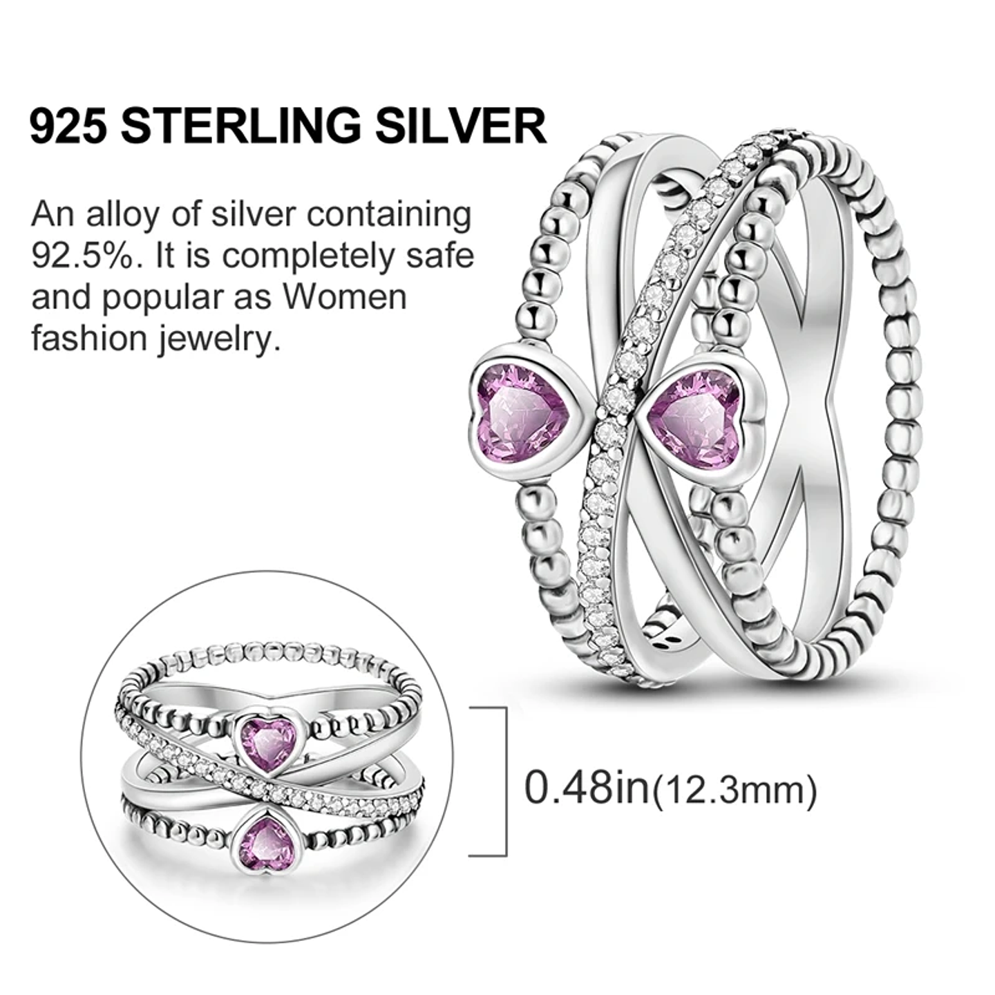2025 925 Sterling Silver Rings Original Design Blue  57