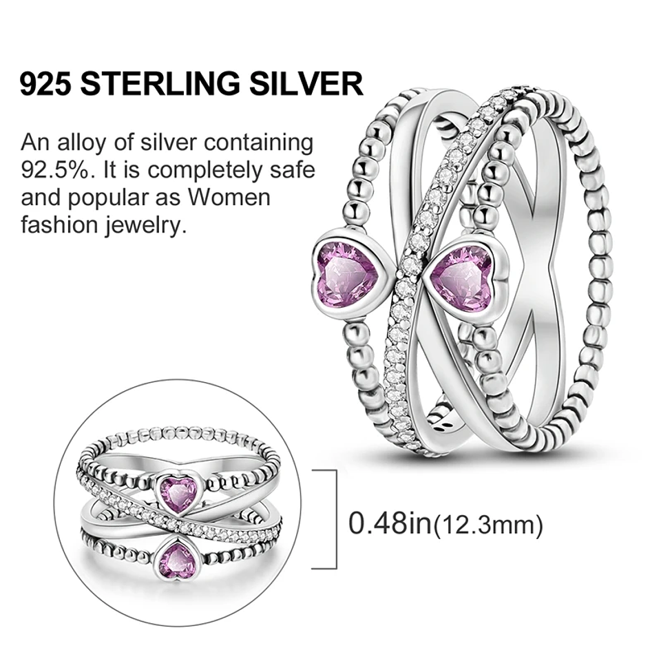 2025 925 Sterling Silver Rings Original Design Blue  57