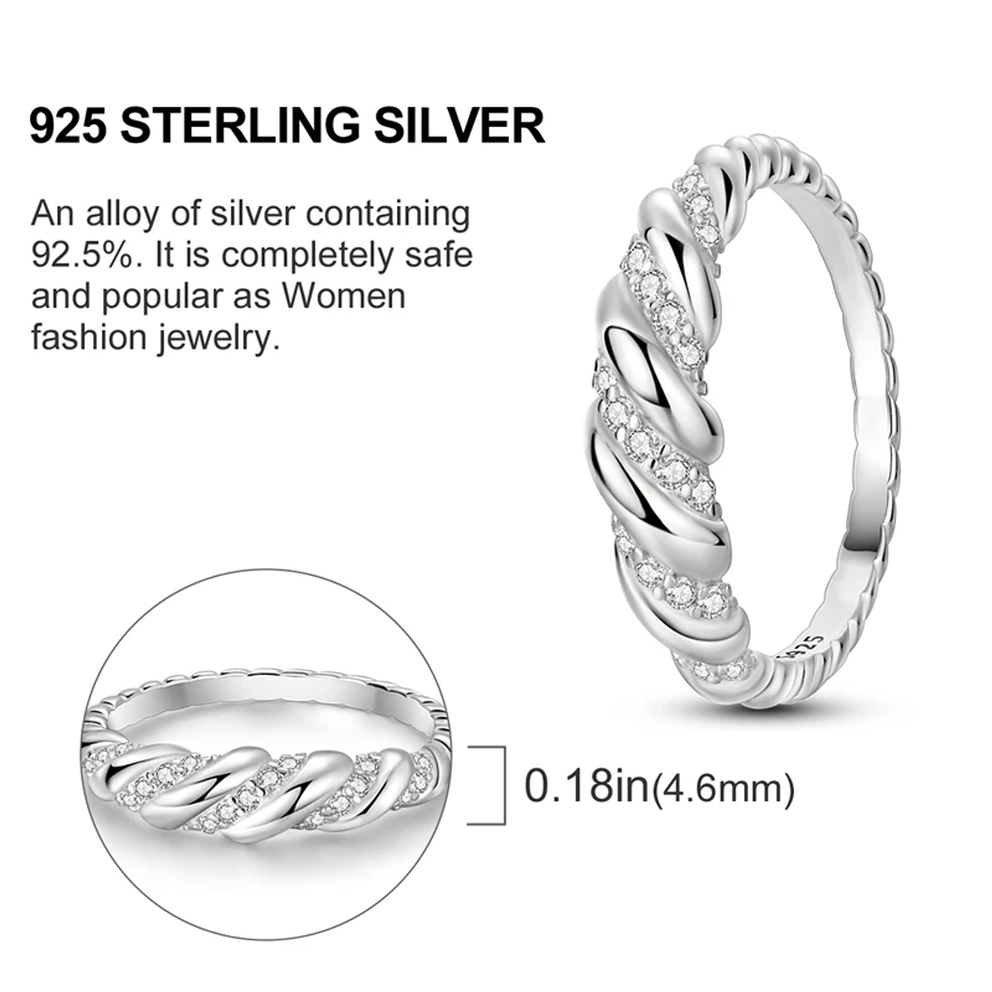 2025 925 Sterling Silver Rings Original Design Blue  59