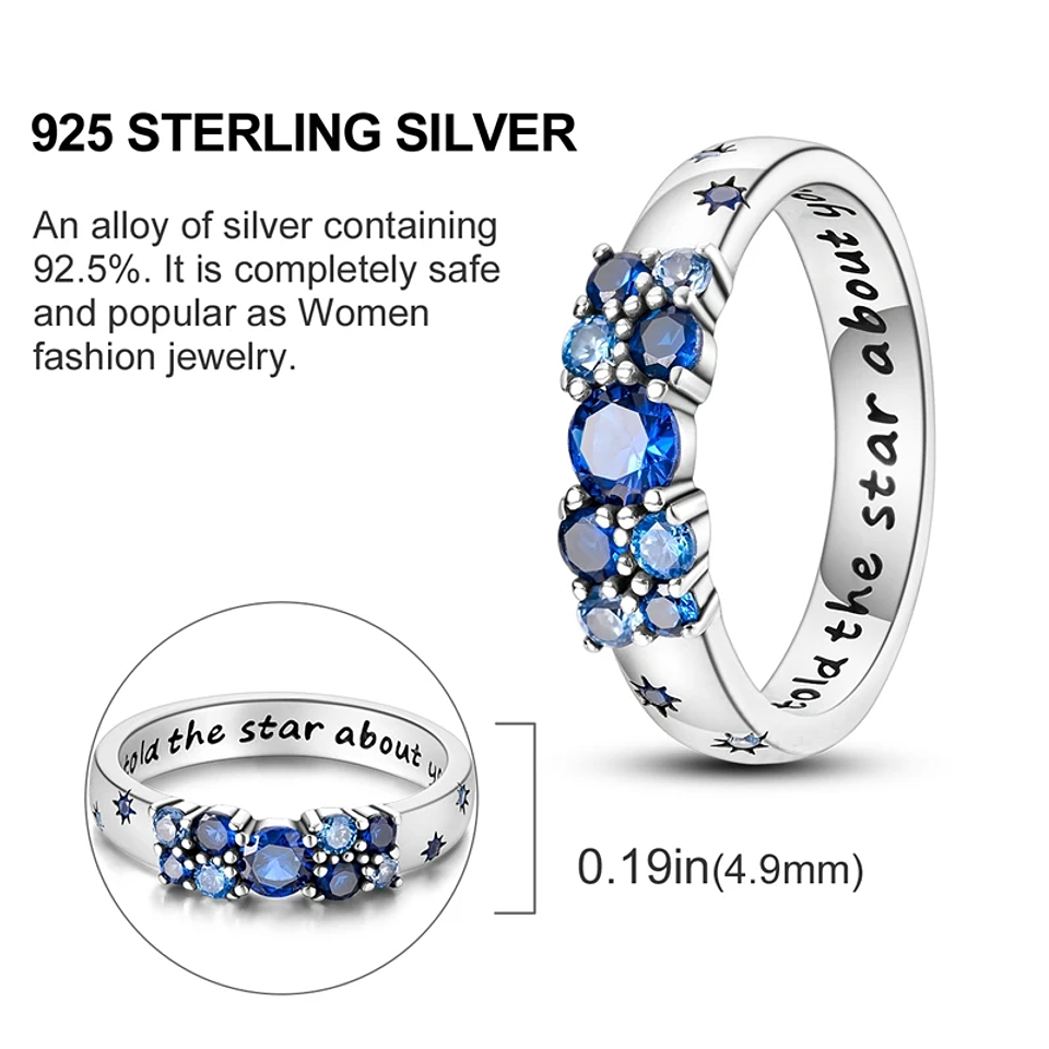 2025 925 Sterling Silver Rings Original Design Blue  62