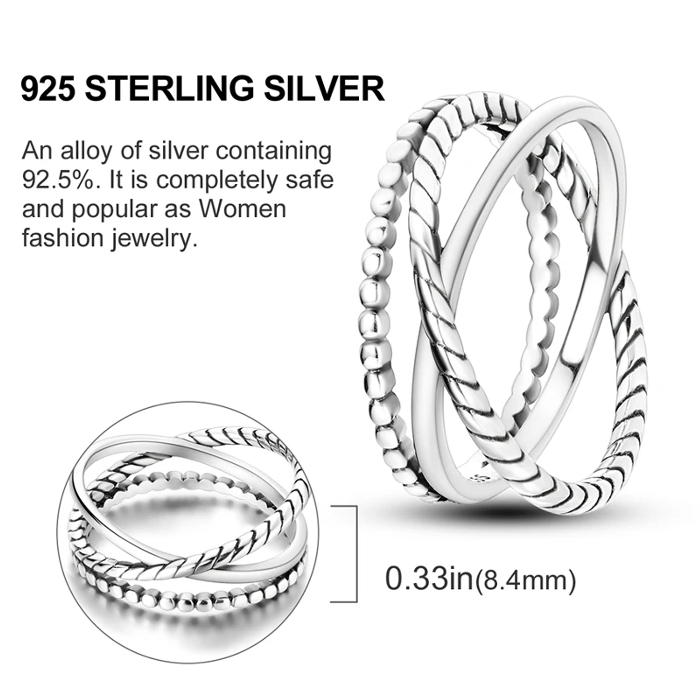 2025 925 Sterling Silver Rings Original Design Blue  64