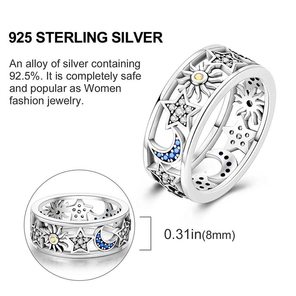 2025 925 Sterling Silver Rings Original Design Blue  65