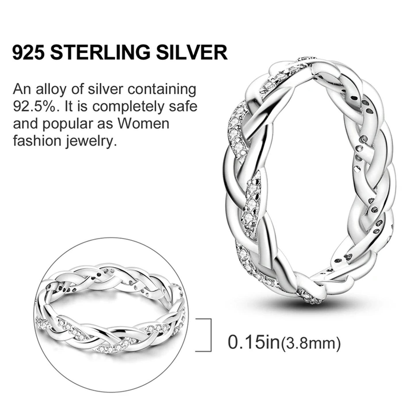 2025 925 Sterling Silver Rings Original Design Blue  66