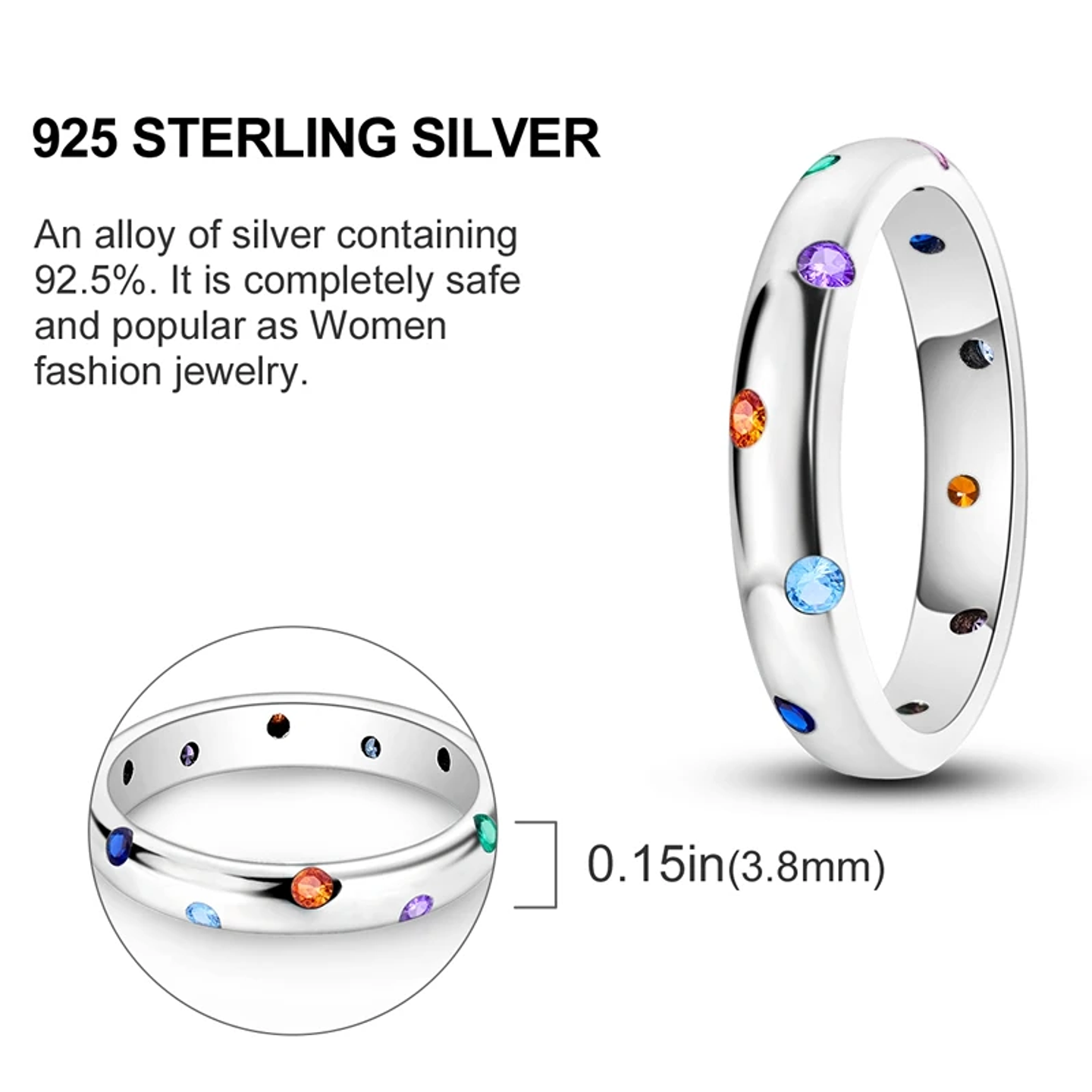 2025 925 Sterling Silver Rings Original Design Blue  67