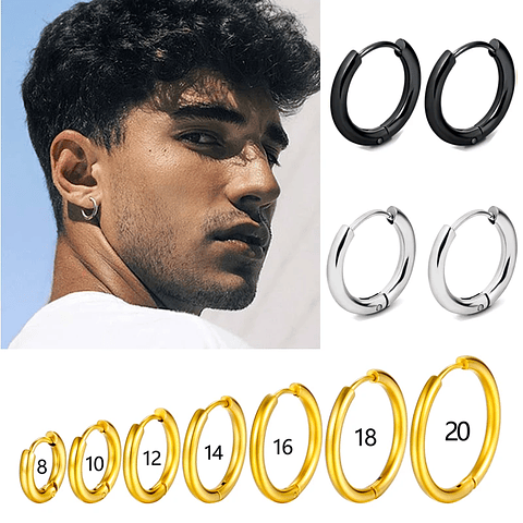 1 Pair Stainless Steel Hoop Earrings Women Men 