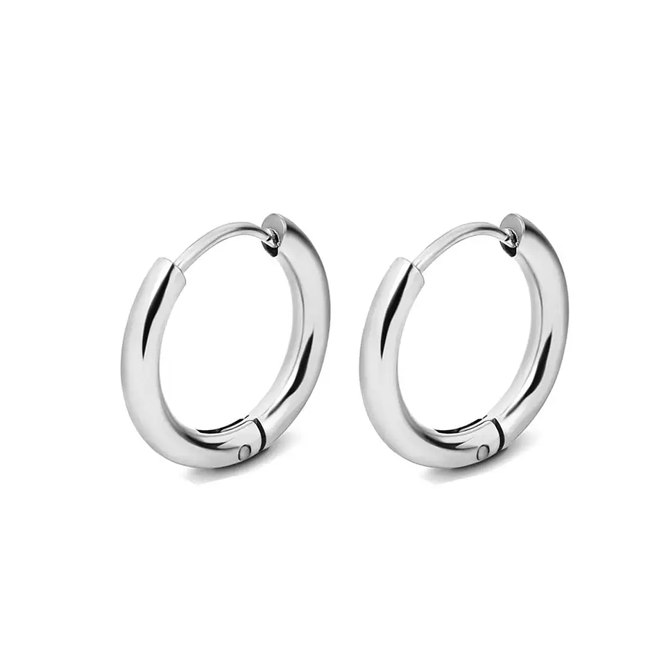 1 Pair Stainless Steel Hoop Earrings Women Men  7