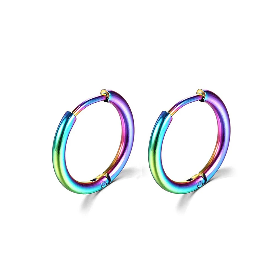 1 Pair Stainless Steel Hoop Earrings Women Men  9
