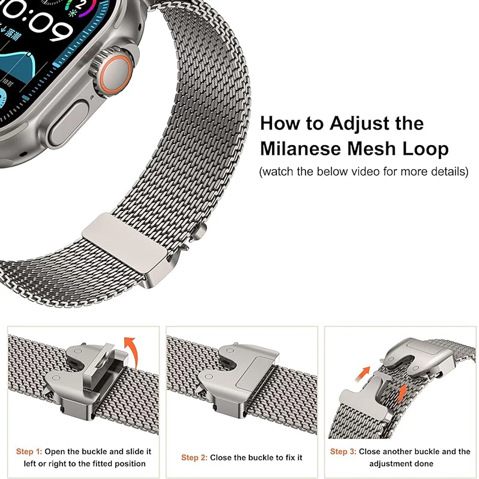 Milanese Loop Strap For Apple Watch Band Ultra 
 2