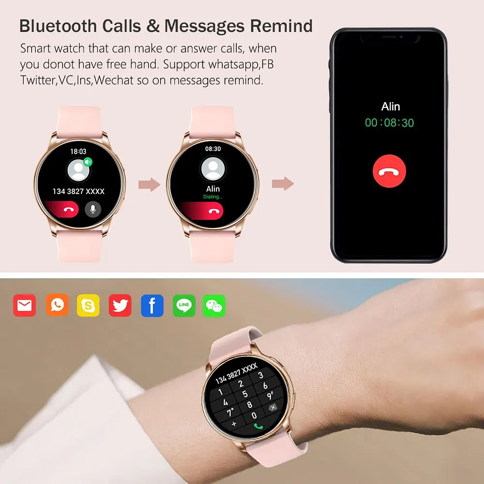 MEVADEN Bluetooth Call Smart Watch Women 
 3