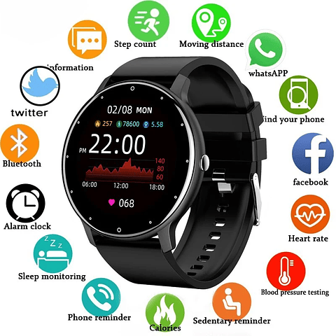 LIGE Smart Watch Women Men Full Touch Screen Bluetooth Call Smartwatch 

