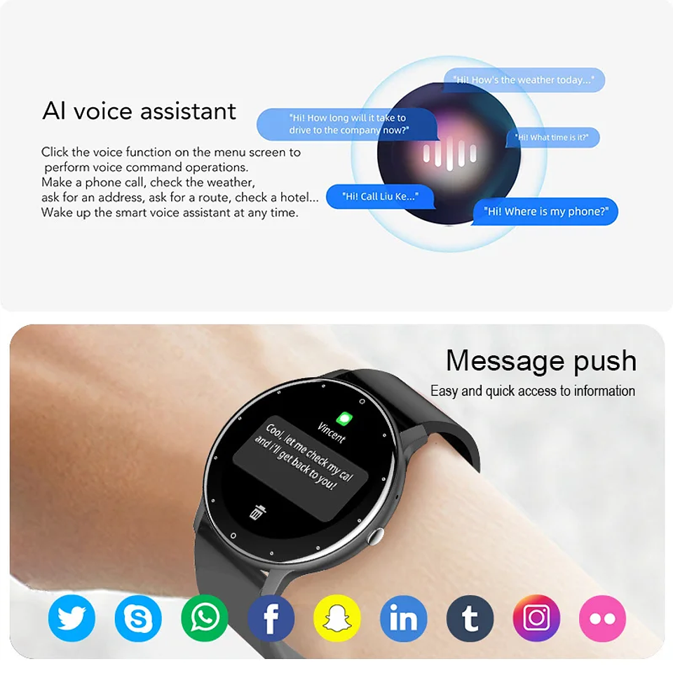 LIGE Smart Watch Women Men Full Touch Screen Bluetooth Call Smartwatch 
 5