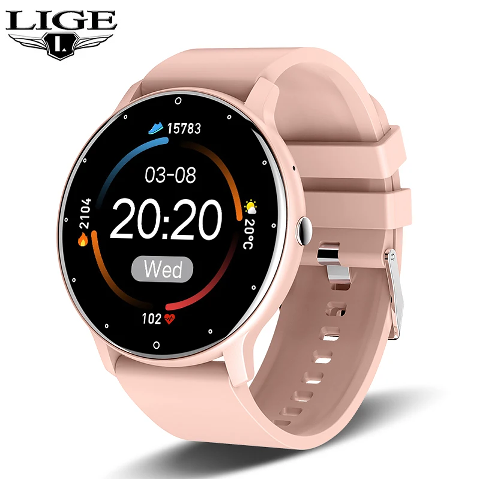 LIGE Smart Watch Women Men Full Touch Screen Bluetooth Call Smartwatch 
 10