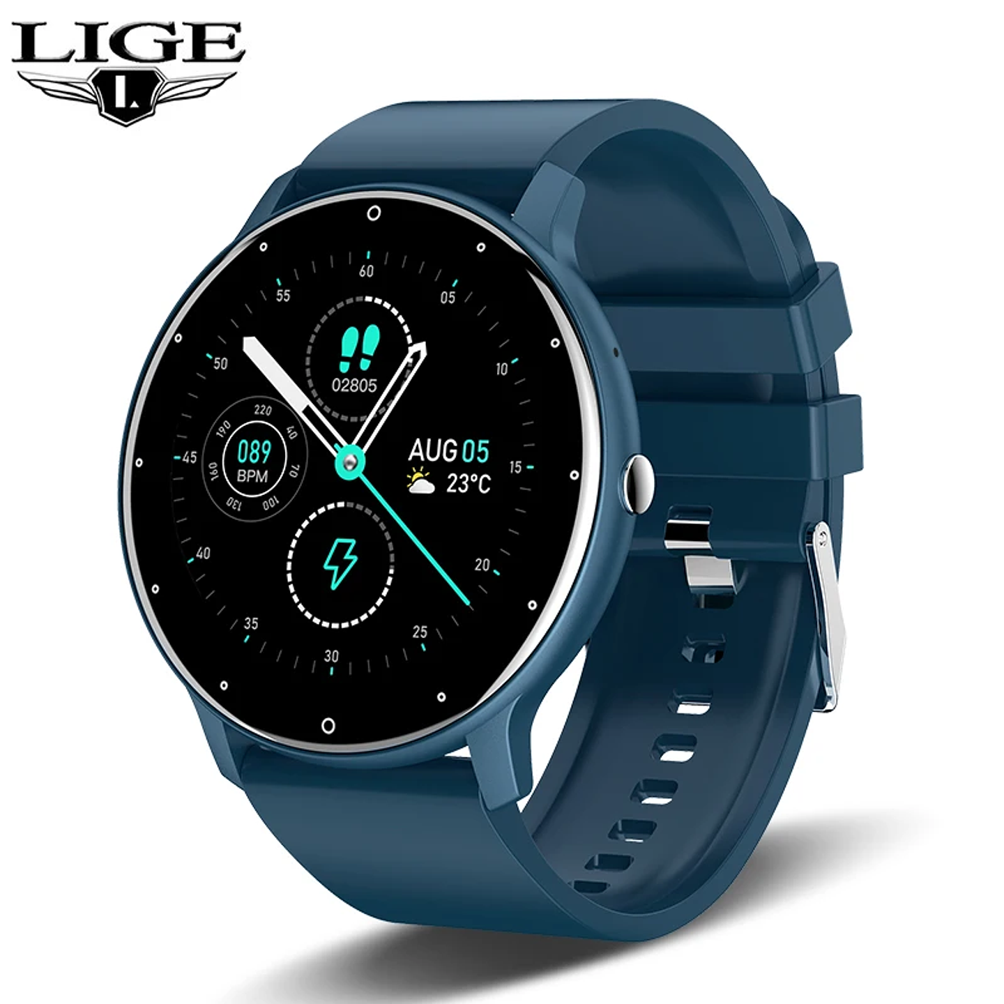 LIGE Smart Watch Women Men Full Touch Screen Bluetooth Call Smartwatch 
 12