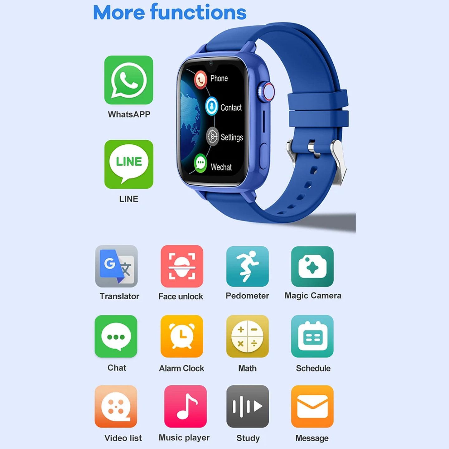 4G Smart Watch Kids GPS WIFI Video Call SOS APP 
 6