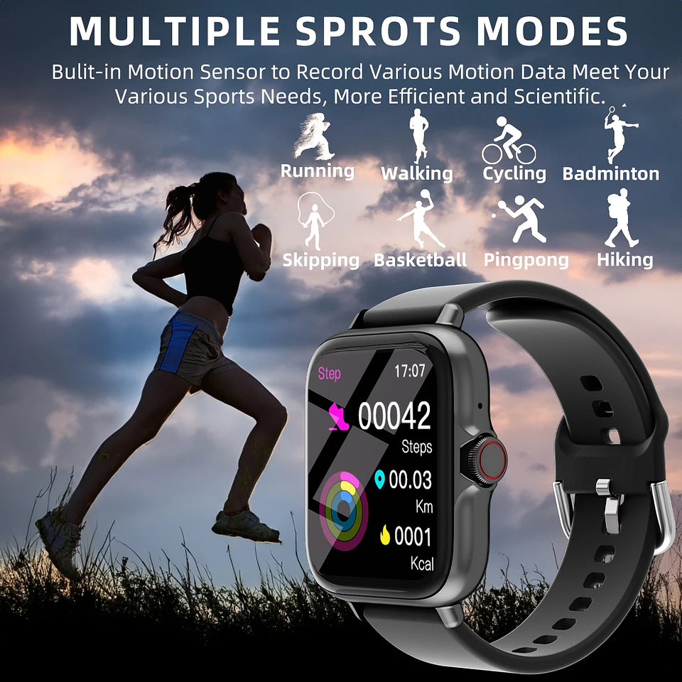 1.83'' Waterproof Smart Watch with Message Answer Call Sleep Monitoring Sports 
 3