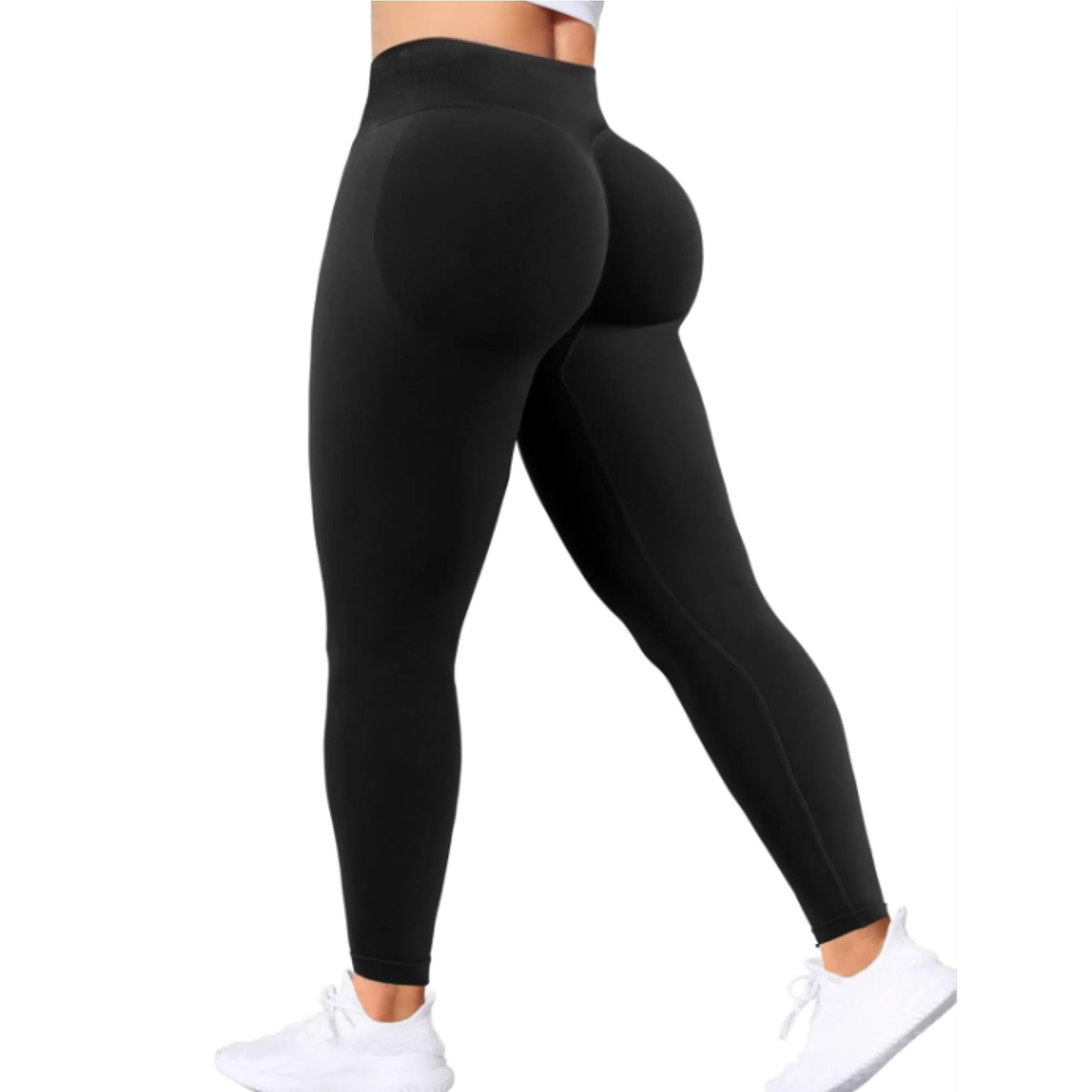 Seamless Women Solid Waist Yoga Pants Three-section Waist Sexy 
 8
