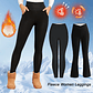 Fleece Women Leggings Thick Flared Pants High-Waisted Thermal Tights  - Miniatura 1