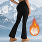 Fleece Women Leggings Thick Flared Pants High-Waisted Thermal Tights  - Miniatura 17