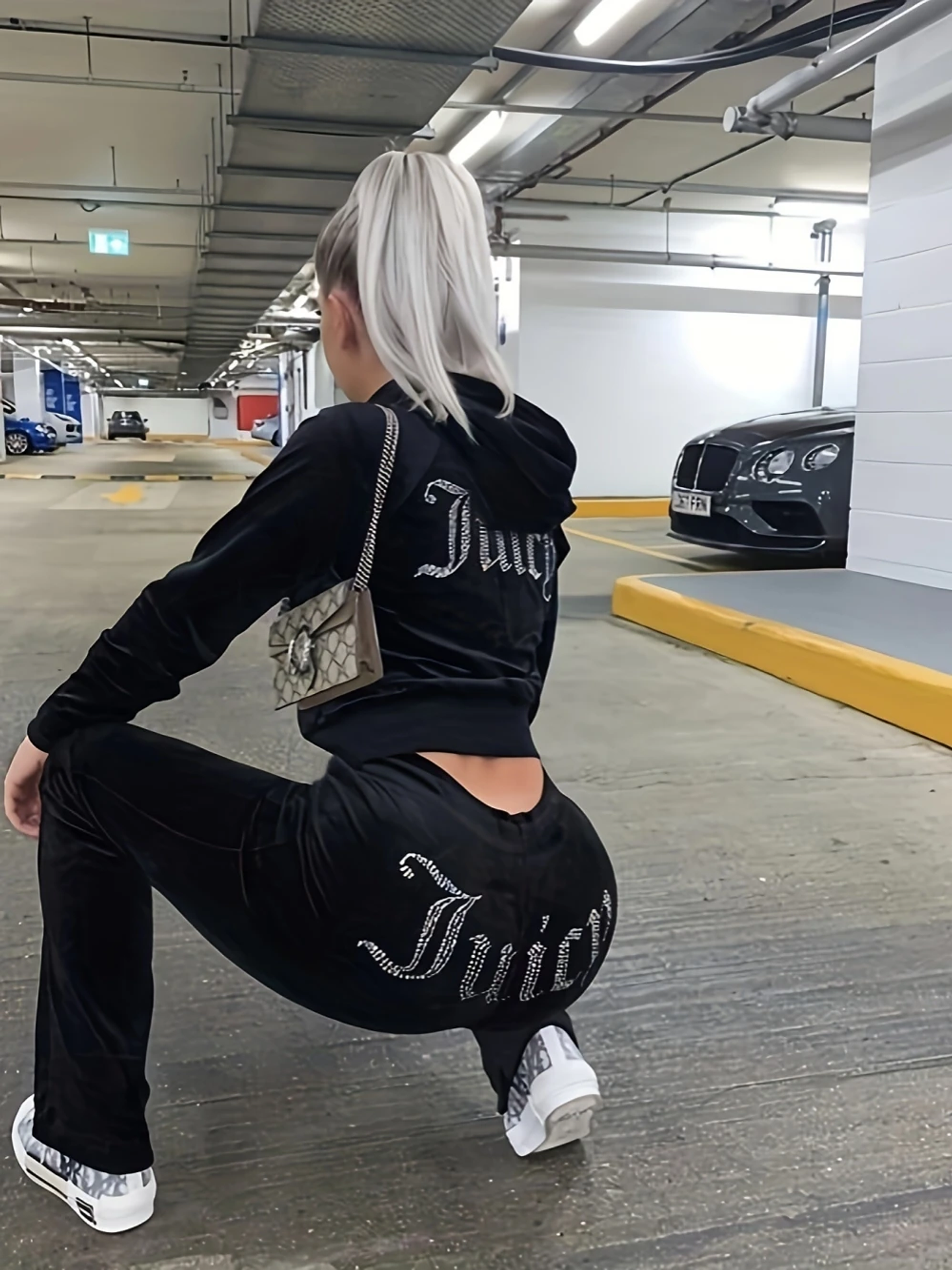 Women's Y2K Jogging Two-Piece Hooded Set Fall Winter Jogger  16