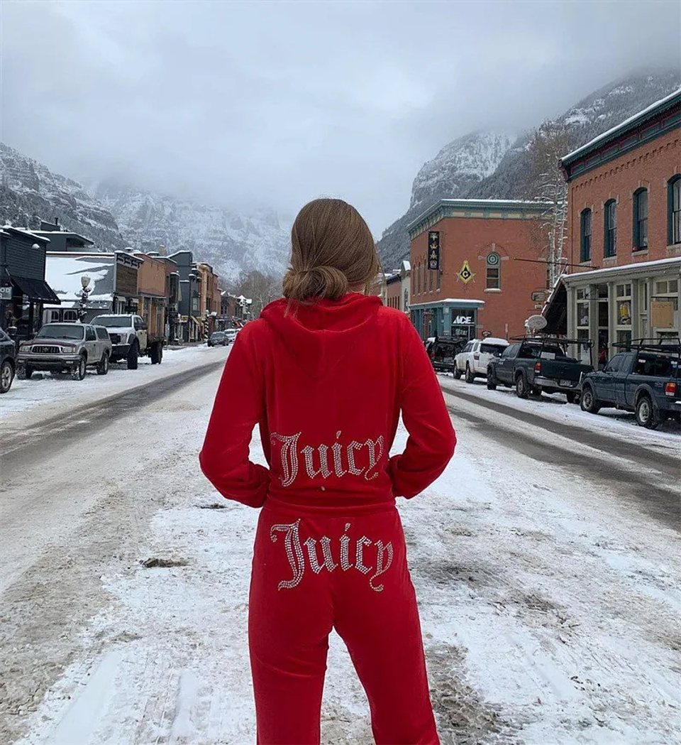 Women's Y2K Jogging Two-Piece Hooded Set Fall Winter Jogger  31