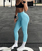 Summer Women Three Waist Gym Yoga Pants High Waist Peach Buttocks Solid Color  - Miniatura 5