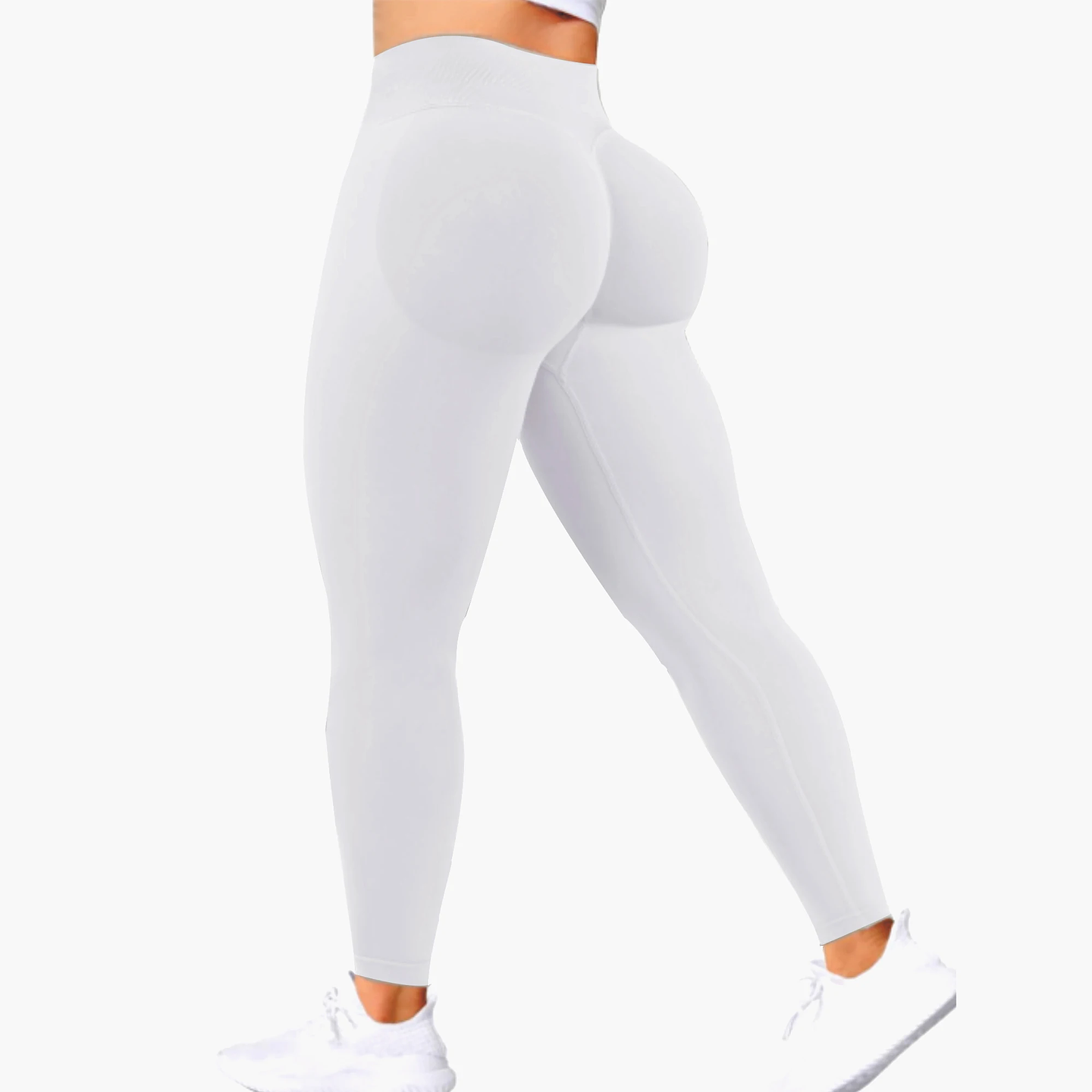 Summer Women Three Waist Gym Yoga Pants High Waist Peach Buttocks Solid Color  9