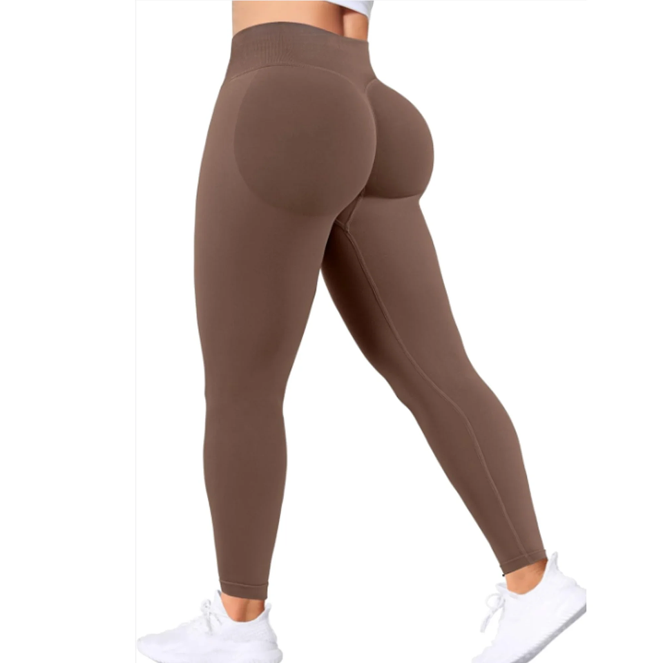 Summer Women Three Waist Gym Yoga Pants High Waist Peach Buttocks Solid Color  12