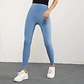 Solid Color Back Waist Pocket High Waist Yoga Legging Women  - Miniatura 3