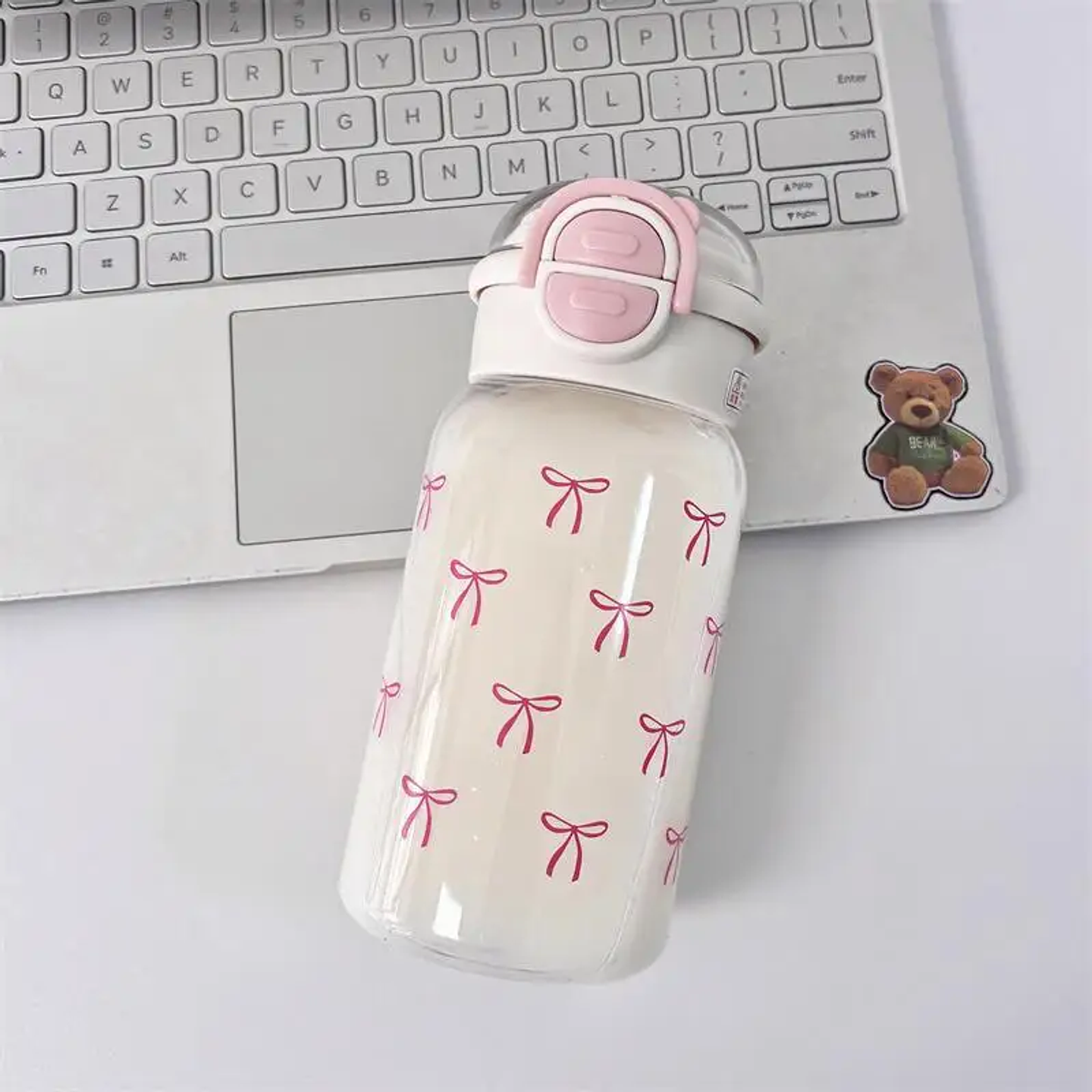Cute Water Bottle with Straw Portable Plastic  10