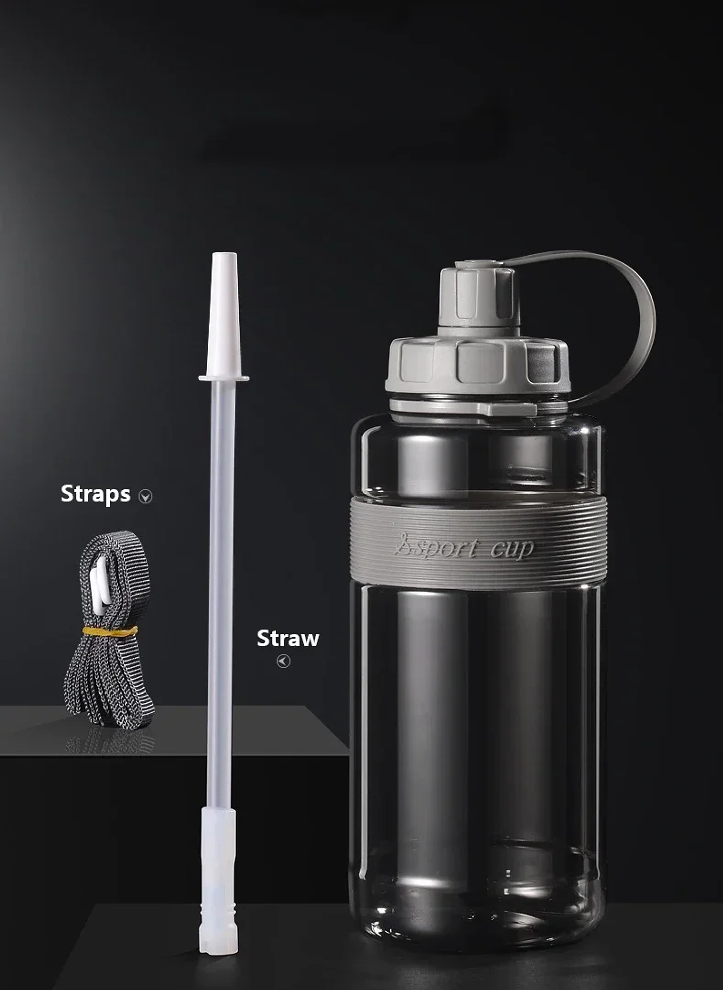 2 Liter Big Water Bottle with Straw  9