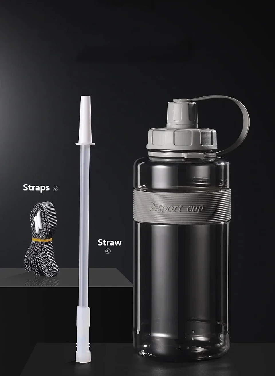 2 Liter Big Water Bottle with Straw  9