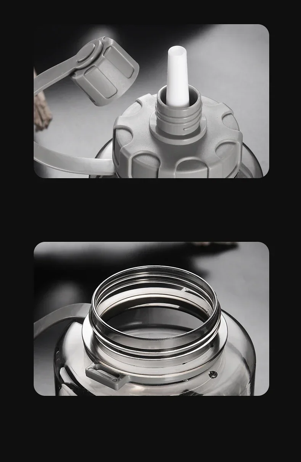 2 Liter Big Water Bottle with Straw  16