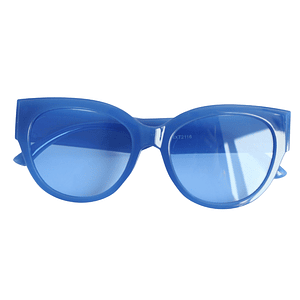 lente cat-eye azul