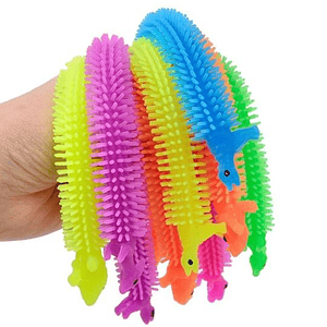 Cuncunas sensoriales dinosaurio neón (6unidades)