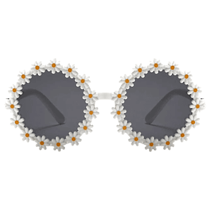 Lentes redondos margaritas blancas