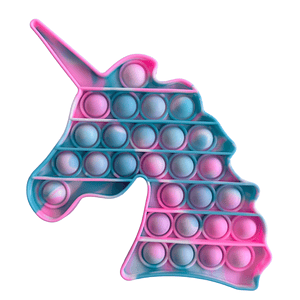 Pop it unicornio marmoleado celeste