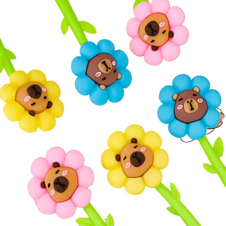 Lápices flor capibara (3 unidades) 2