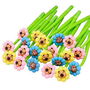 Lápices flor capibara (3 unidades)