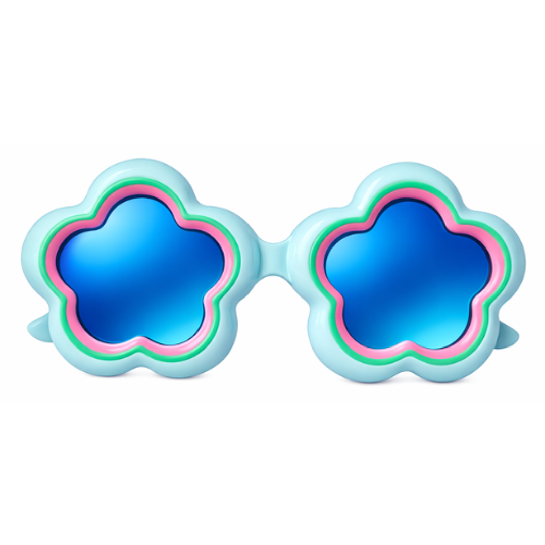 Lentes espejados flor celestes 1