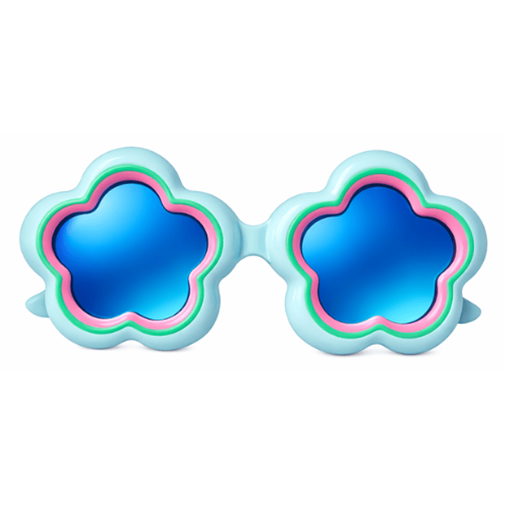 Lentes espejados flor celestes 1