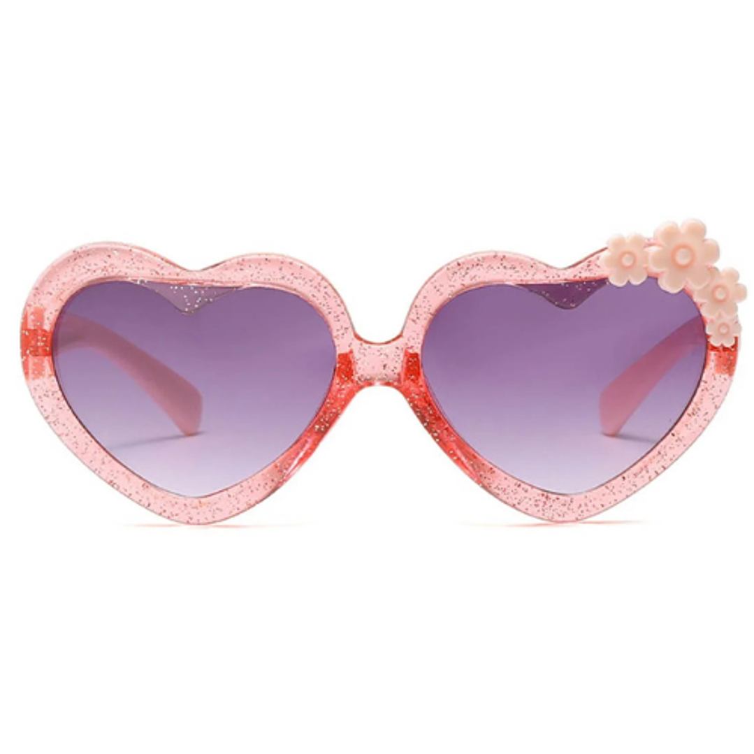 Lentes corazón glitter rosa 2
