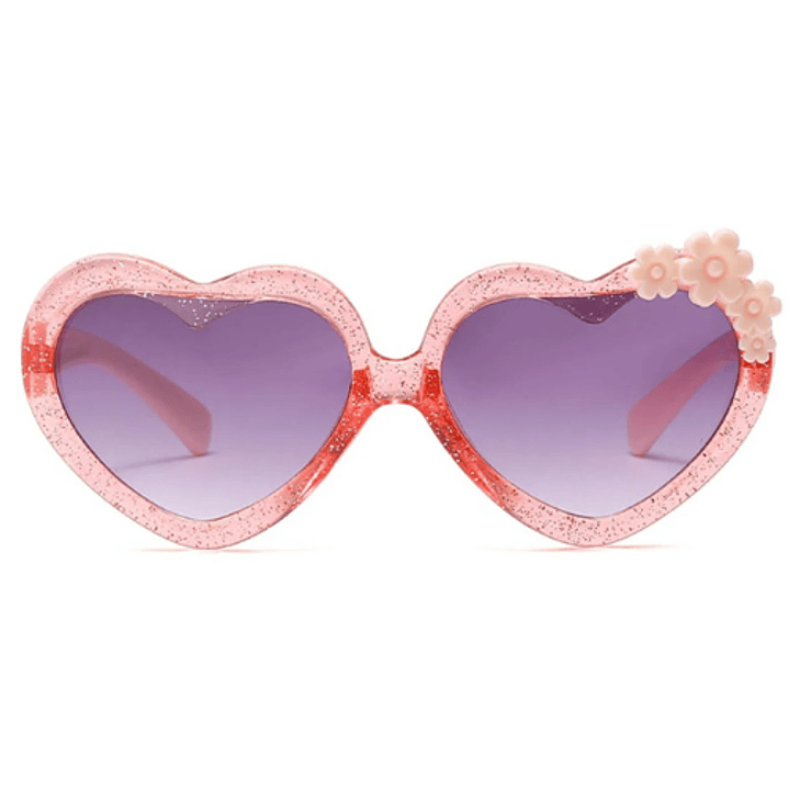 Lentes corazón glitter rosa 2