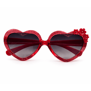 Lentes corazón glitter rojos