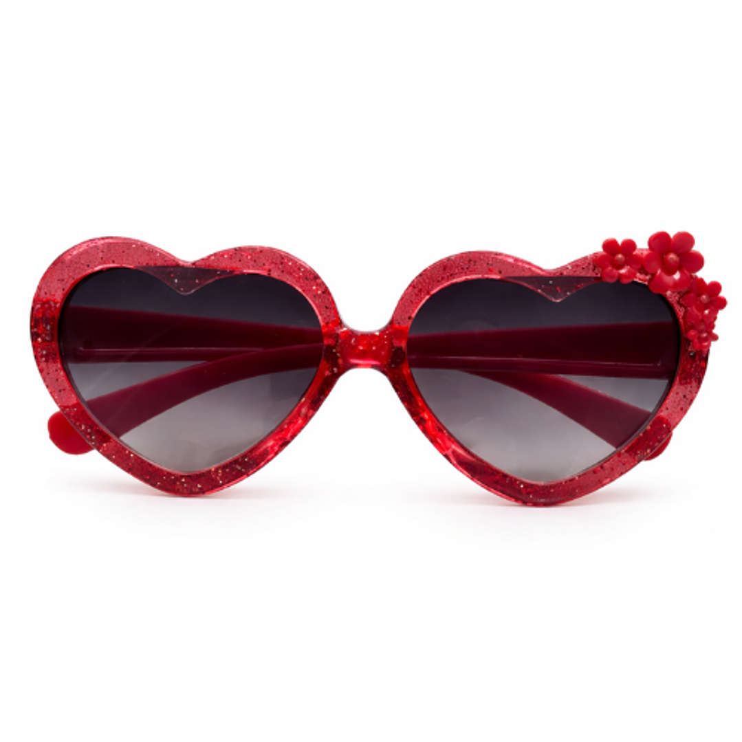Lentes corazón glitter rojos 1